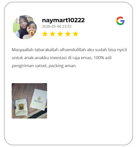 Testimoni Pelanggan Raja Emas Indonesia di WhatsApp